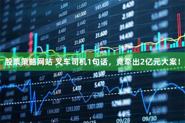 股票策略网站 叉车司机1句话，竟牵出2亿元大案！