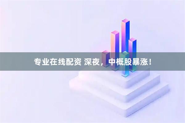 专业在线配资 深夜，中概股暴涨！